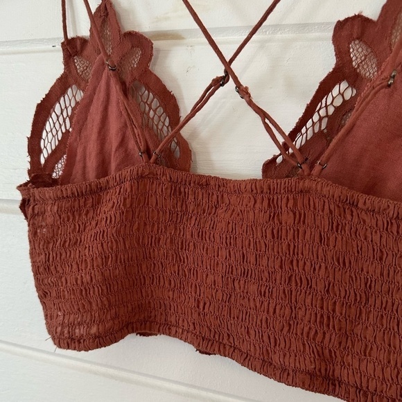 Free People FP One Adella Crochet Lace Sexy Boho Bralette in Copper XS - Picture 10 of 12